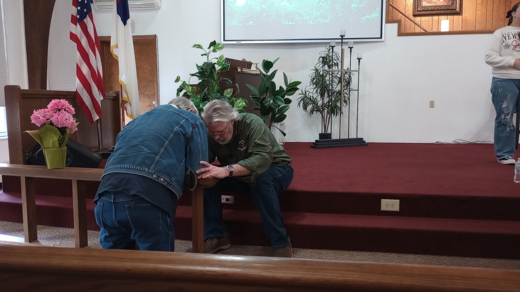 Prayer and counseling moment at the church altar