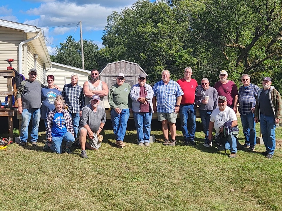 Men's ministry group gathered for a service project